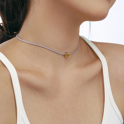 [Lumi Jewellery]2.0 Carat Sparkling Tennis Heart Cut Necklace
