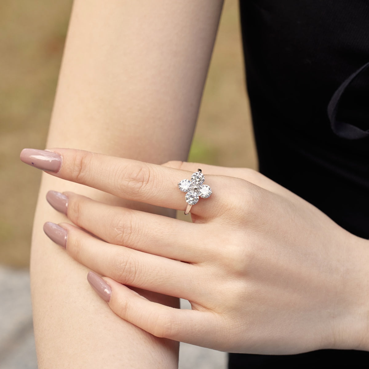 [Lumi Jewellery]Four-Leaf Clover Eight-Pointed Star Ring