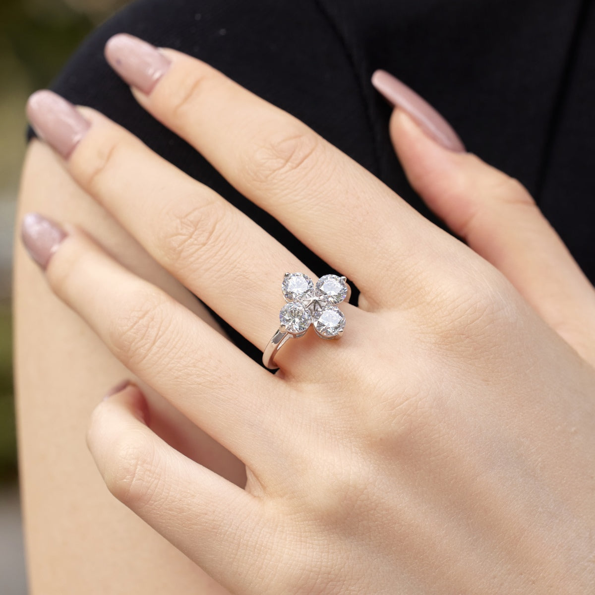 [Lumi Jewellery]Four-Leaf Clover Eight-Pointed Star Ring