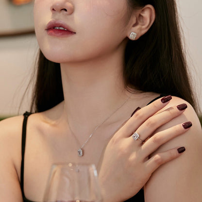 [Lumi Jewellery]1.0 Carat Luxurious Dainty Emerald Cut Daily Earrings