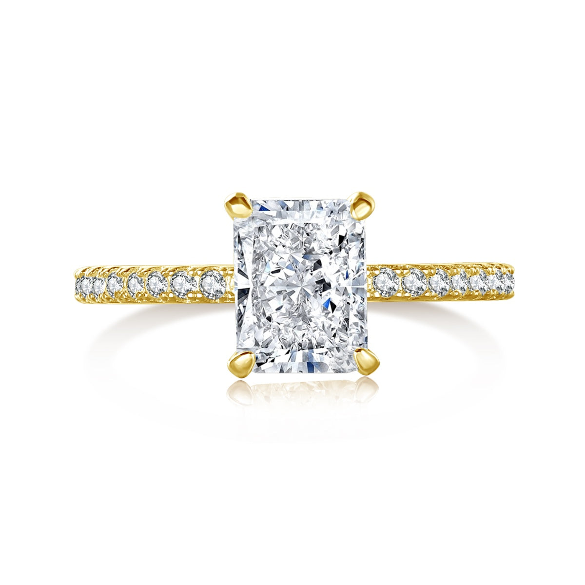 [Lumi Jewellery]2.0 Carat Dazzling Sparkling Radiant Cut Party Ring