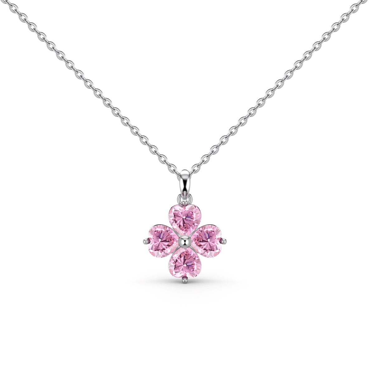 [Lumi Jewellery]Heart-Shaped Four-Leaf Clover Bead Necklace