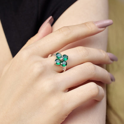 [Lumi Jewellery]Four-Leaf Clover Eight-Pointed Star Ring