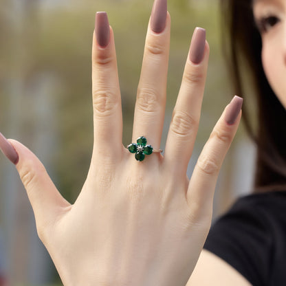 [Lumi Jewellery]Four-Leaf Clover Eight-Pointed Star Ring