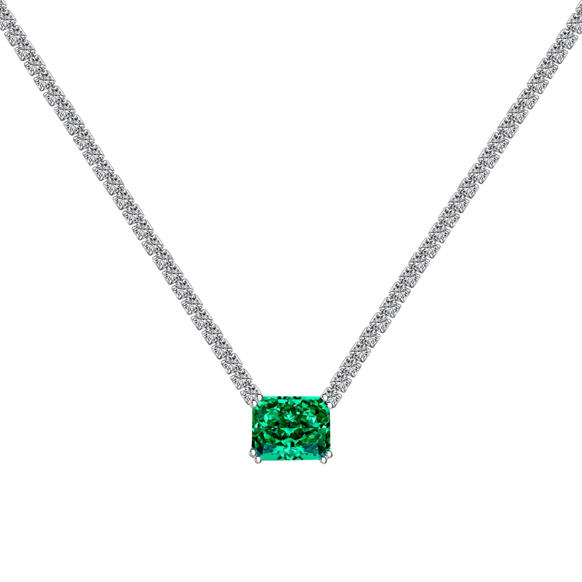 [Lumi Jewellery]4.0 Carat Elegant Radiant Cut Necklace