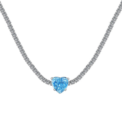 [Lumi Jewellery]2.0 Carat Sparkling Tennis Heart Cut Necklace