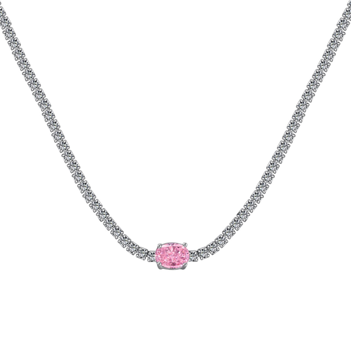 [Lumi Jewellery]1.0 Carat Shining Oval Cut Necklace