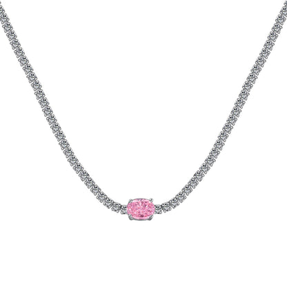 [Lumi Jewellery]1.0 Carat Shining Oval Cut Necklace