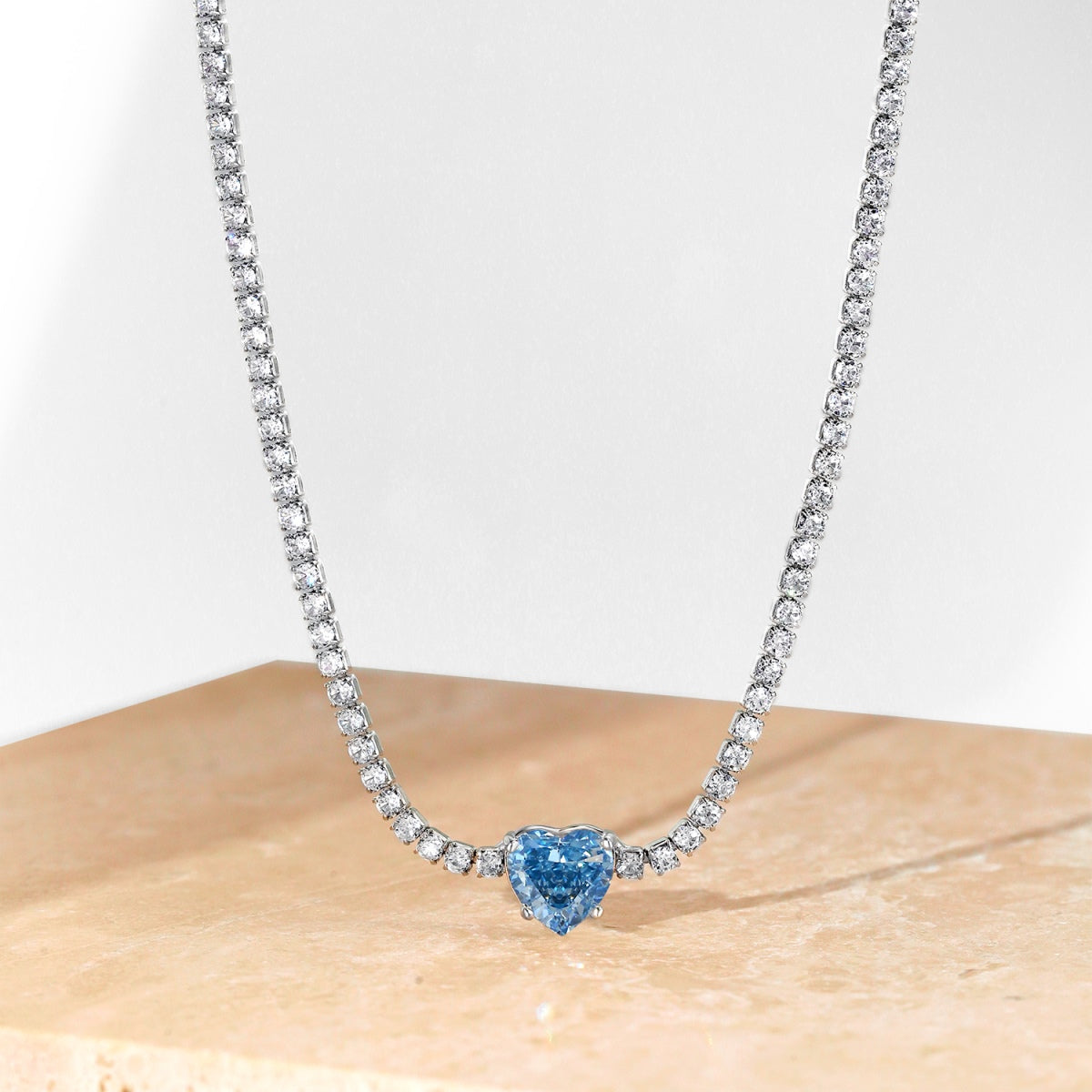 [Lumi Jewellery]2.0 Carat Sparkling Tennis Heart Cut Necklace