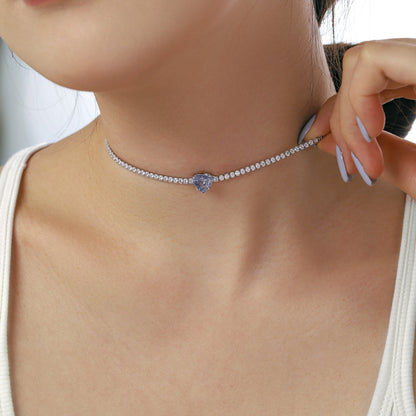 [Lumi Jewellery]2.0 Carat Sparkling Tennis Heart Cut Necklace