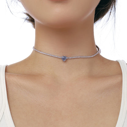 [Lumi Jewellery]2.0 Carat Sparkling Tennis Heart Cut Necklace