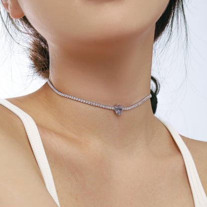 [Lumi Jewellery]2.0 Carat Sparkling Tennis Heart Cut Necklace