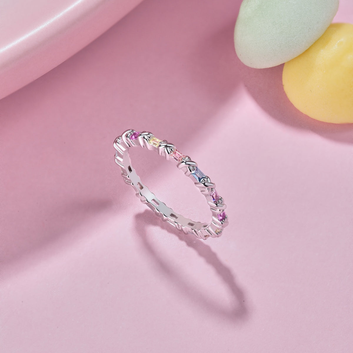 [Lumi Jewellery]Charming Colorful Round Cut Daily Ring