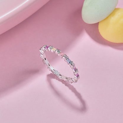[Lumi Jewellery]Charming Colorful Round Cut Daily Ring