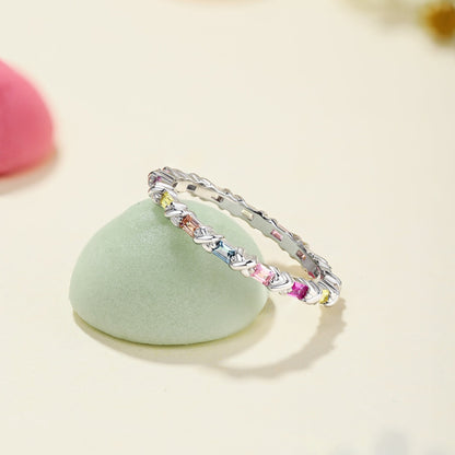 [Lumi Jewellery]Charming Colorful Round Cut Daily Ring
