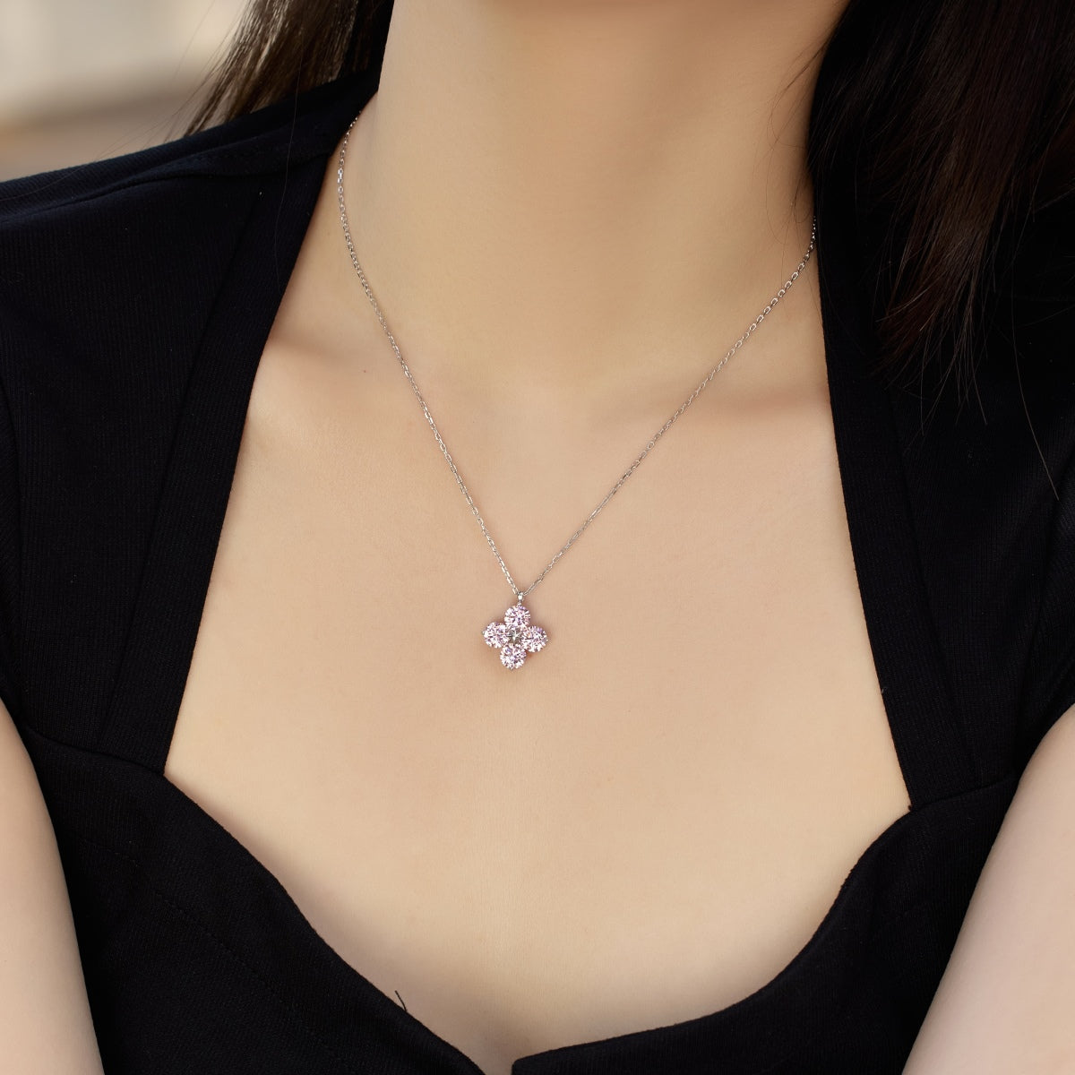 [Lumi Jewellery]Four-Leaf Clover And Eight-Pointed Star Necklace