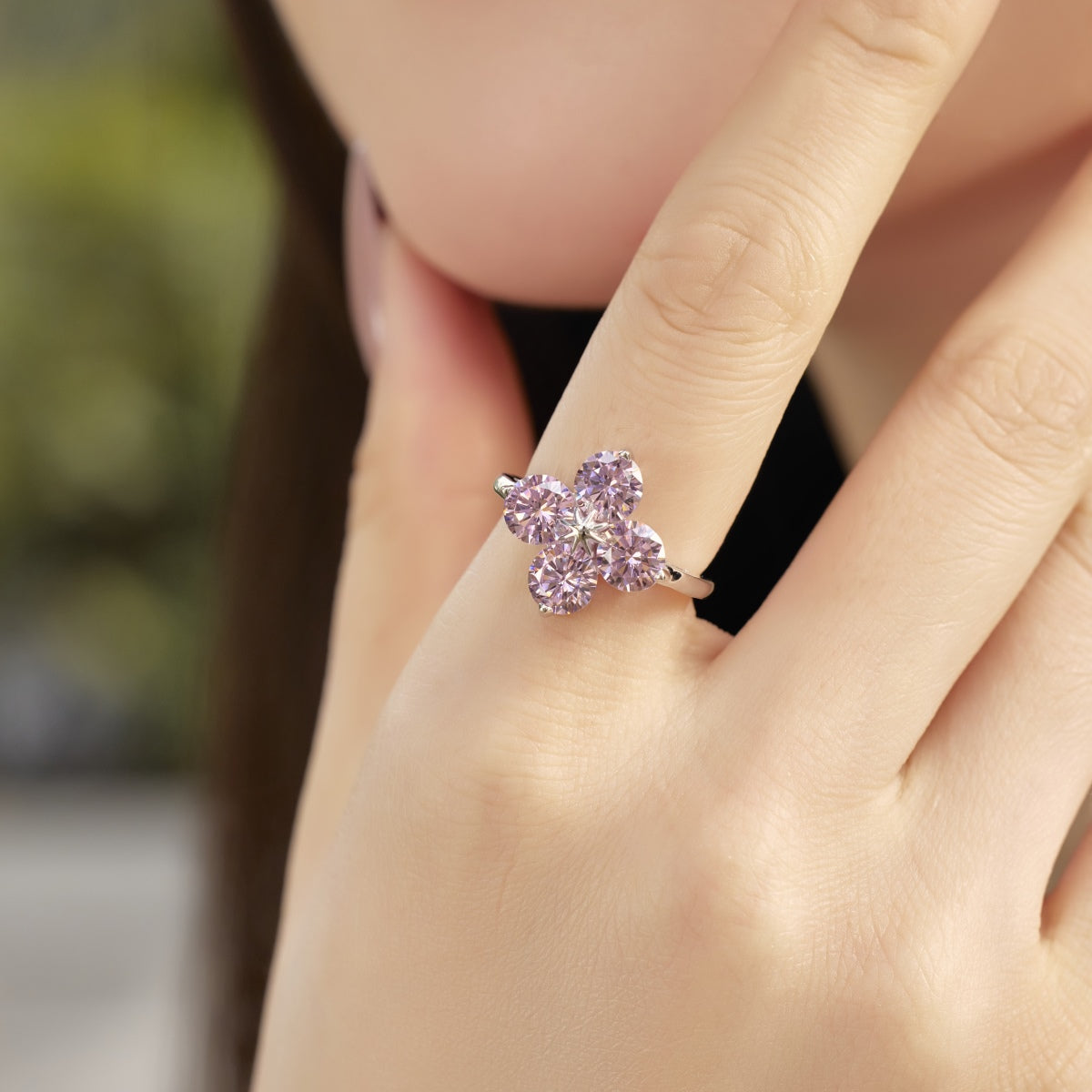 [Lumi Jewellery]Four-Leaf Clover Eight-Pointed Star Ring