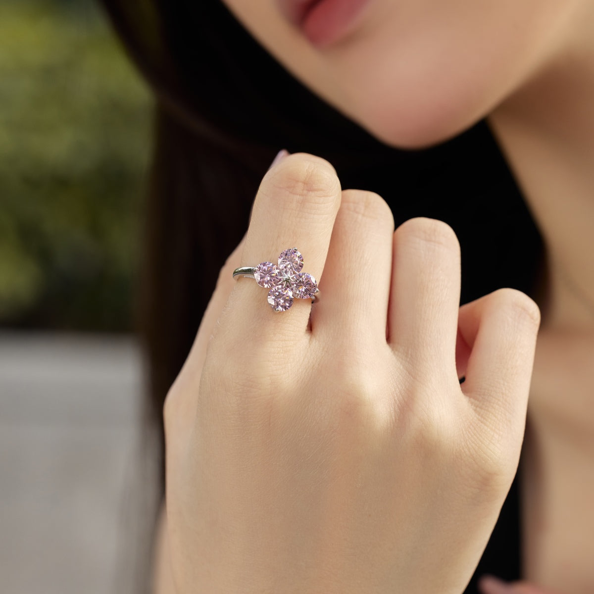 [Lumi Jewellery]Four-Leaf Clover Eight-Pointed Star Ring