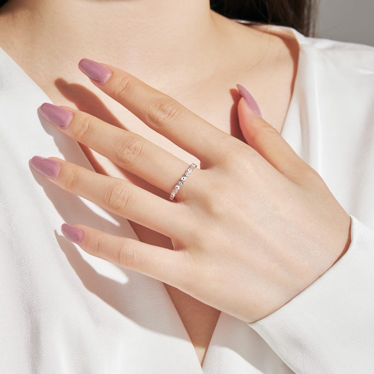 [Lumi Jewellery]Sparkling Vibrant Round Shape Daily Ring