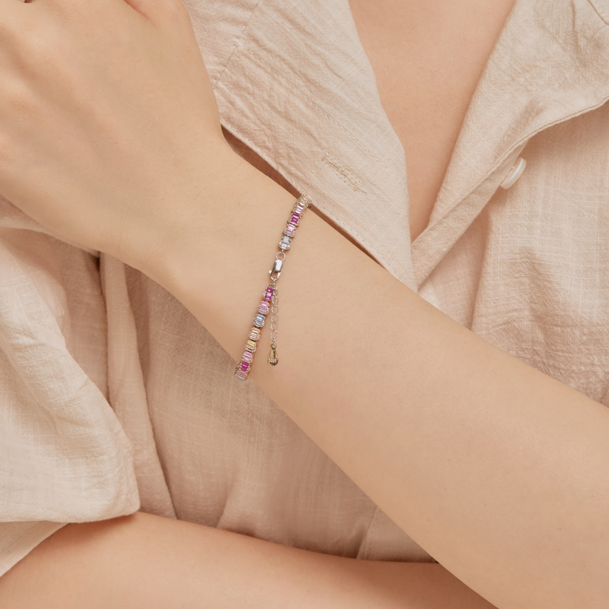[Lumi Jewellery]Delicate Colorful Emerald Cut Party Bracelet