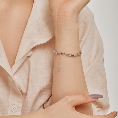 [Lumi Jewellery]Delicate Colorful Emerald Cut Party Bracelet