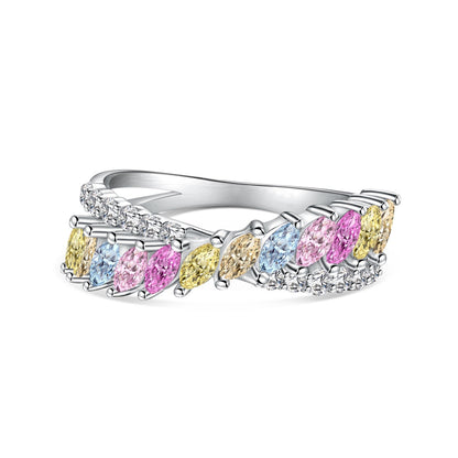 [Lumi Jewellery]Unique Colorful Marquise Cut Daily Ring