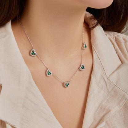 [Lumi Jewellery]Sparkling Five Heart Necklace