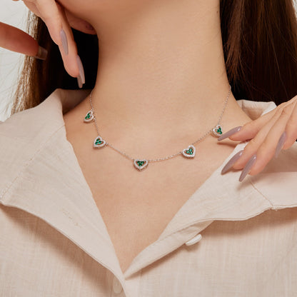 [Lumi Jewellery]Sparkling Five Heart Necklace