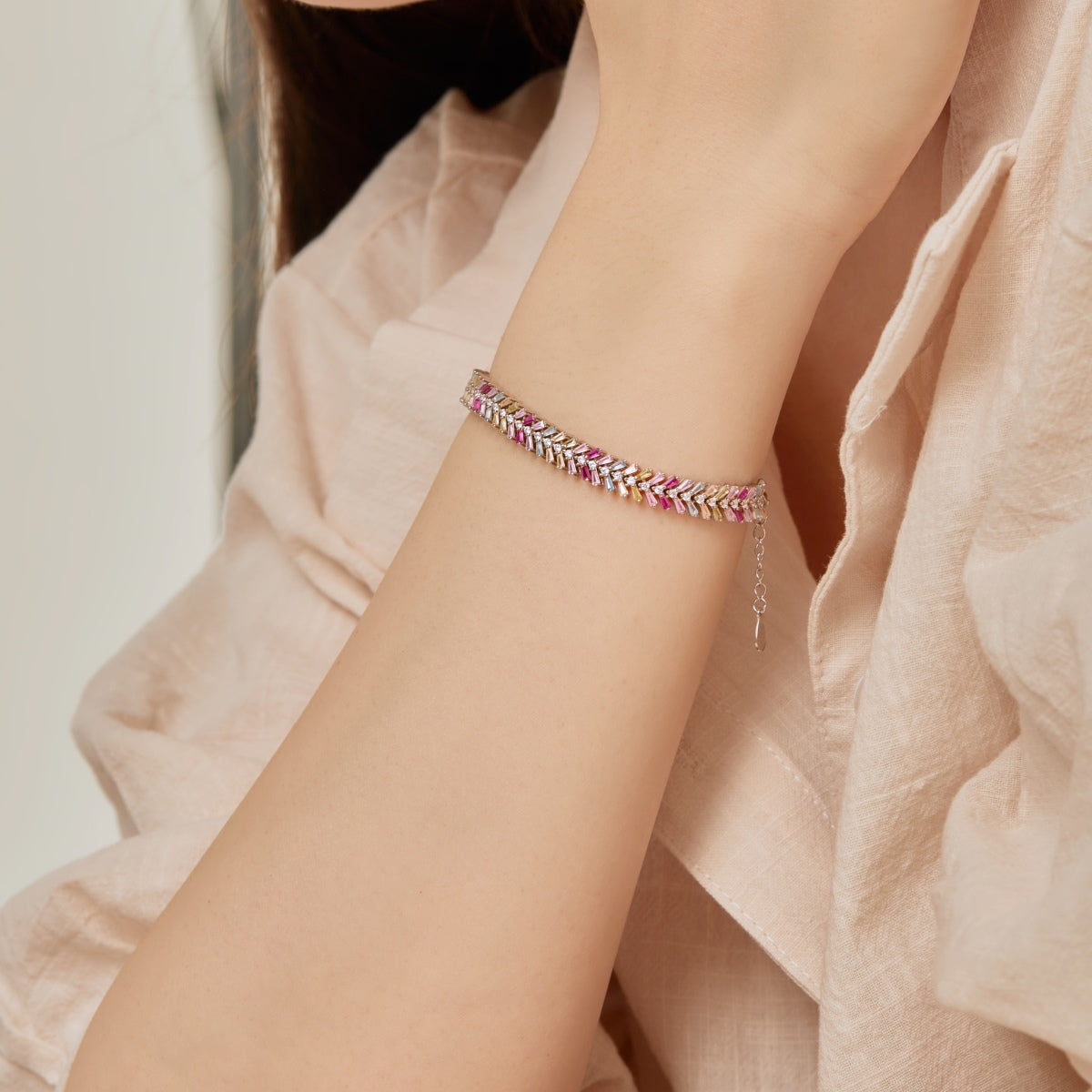 [Lumi Jewellery]Dainty Radiant Emerald Cut Daily Bracelet
