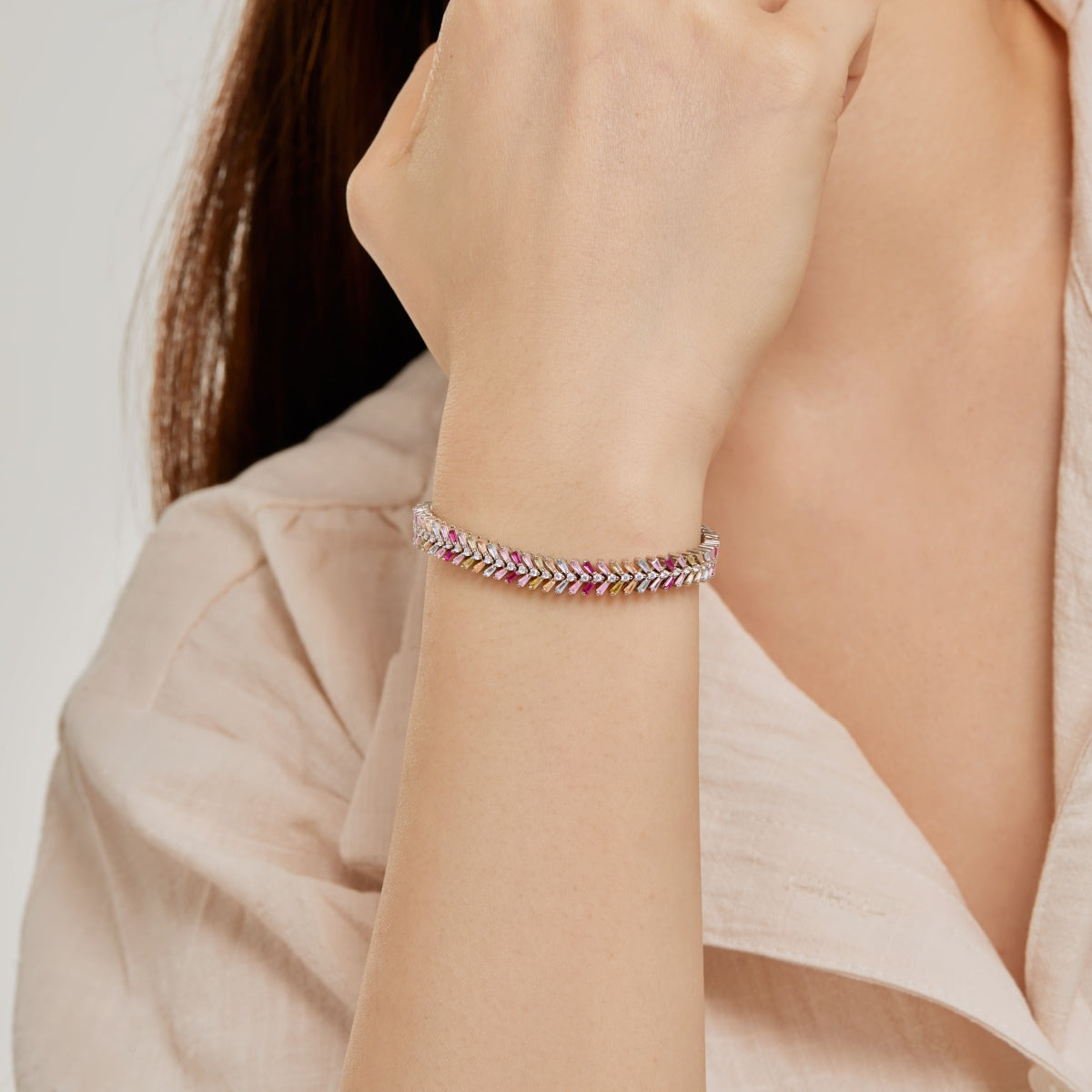 [Lumi Jewellery]Dainty Radiant Emerald Cut Daily Bracelet
