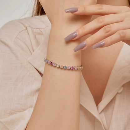 [Lumi Jewellery]Delicate Colorful Emerald Cut Daily Bracelet