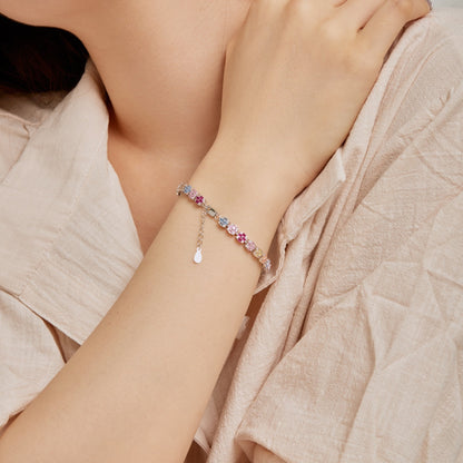 [Lumi Jewellery]Delicate Colorful Emerald Cut Daily Bracelet