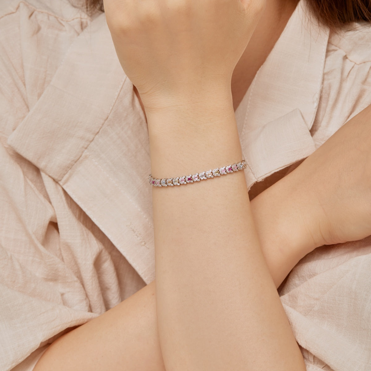 [Lumi Jewellery]Delicate Colorful Multi Cut Daily Bracelet