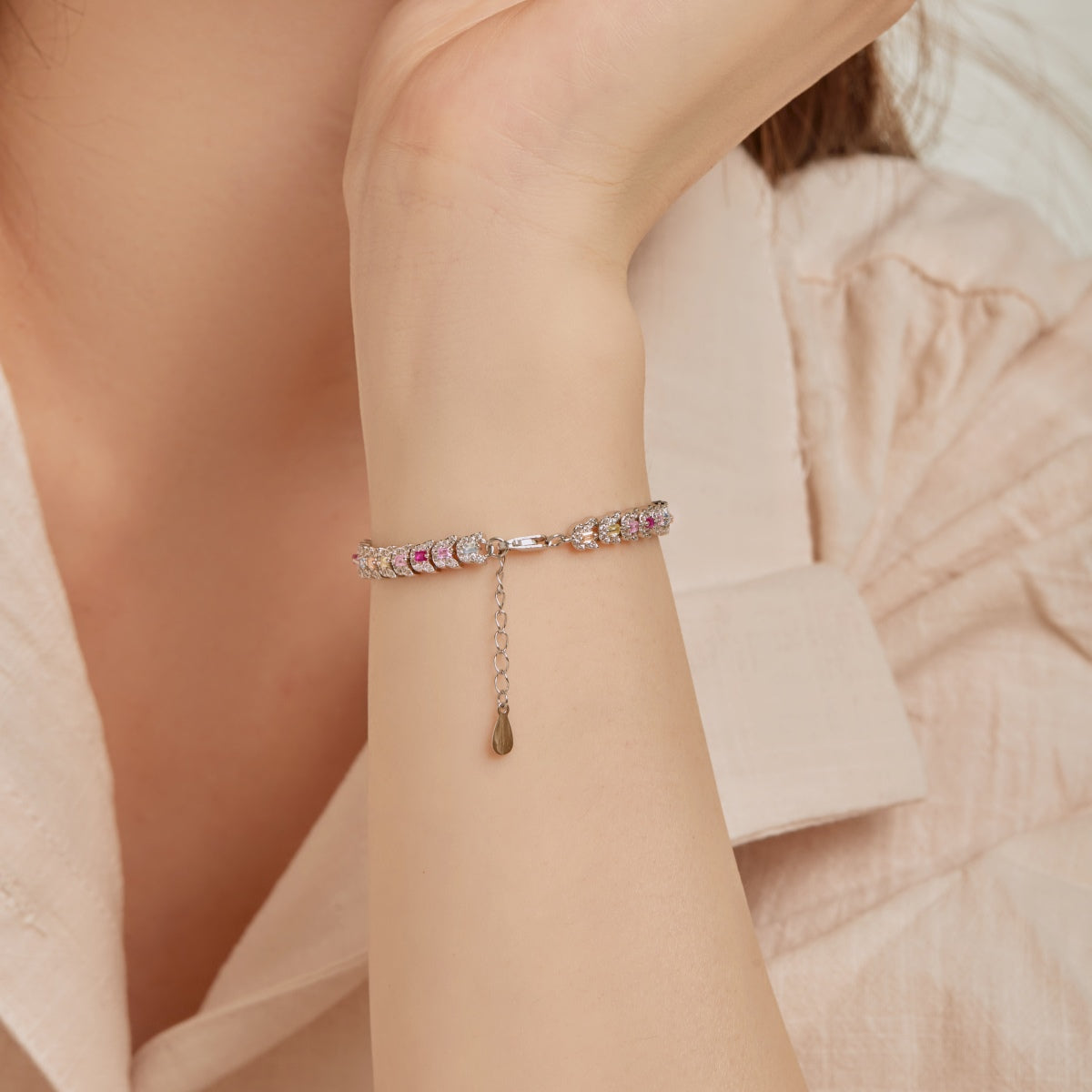 [Lumi Jewellery]Delicate Colorful Multi Cut Daily Bracelet