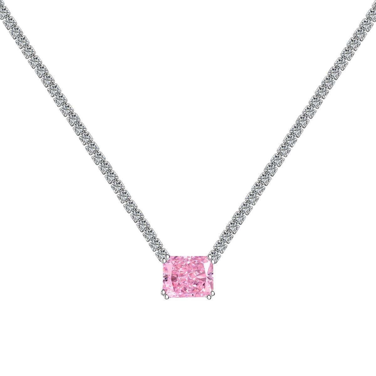 [Lumi Jewellery]4.0 Carat Elegant Radiant Cut Necklace