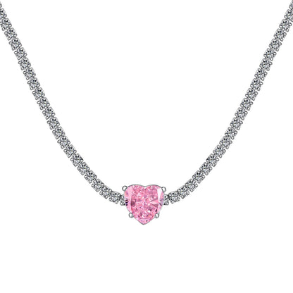 [Lumi Jewellery]2.0 Carat Sparkling Tennis Heart Cut Necklace