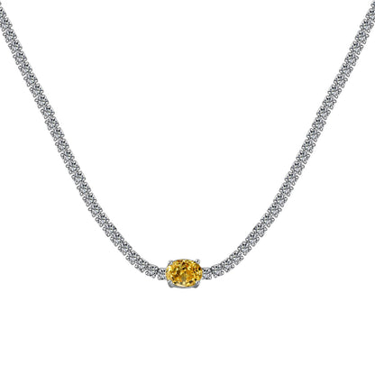 [Lumi Jewellery]1.0 Carat Shining Oval Cut Necklace