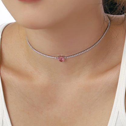 [Lumi Jewellery]2.0 Carat Sparkling Tennis Heart Cut Necklace
