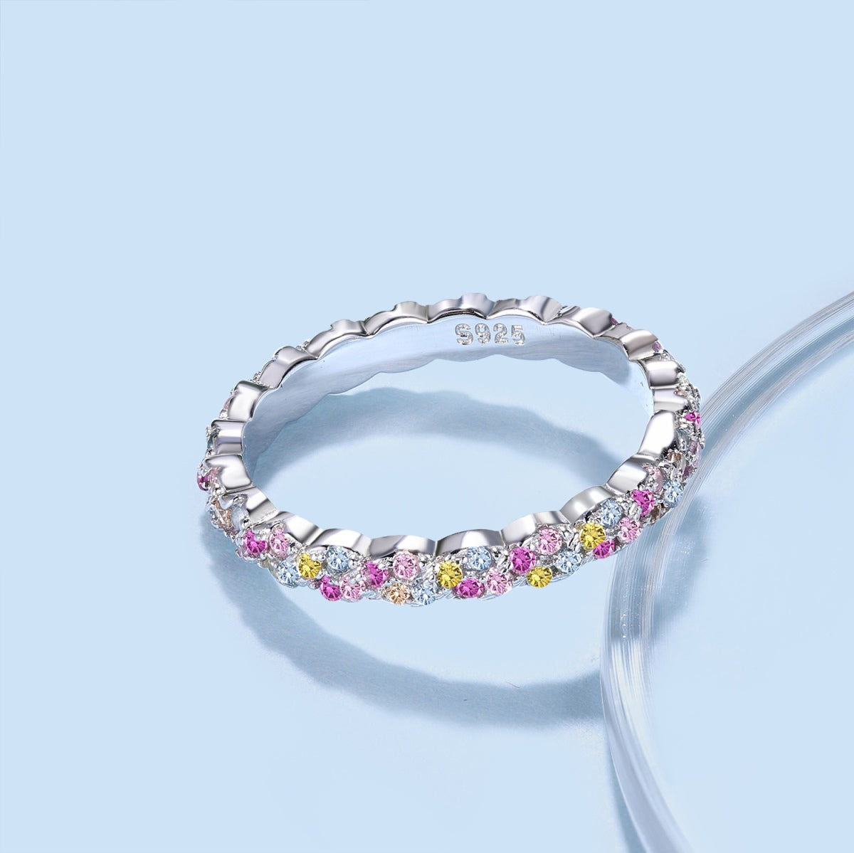 [Lumi Jewellery]Dainty Ebullient Round Cut Daily Ring