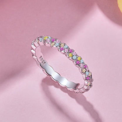 [Lumi Jewellery]Dainty Ebullient Round Cut Daily Ring