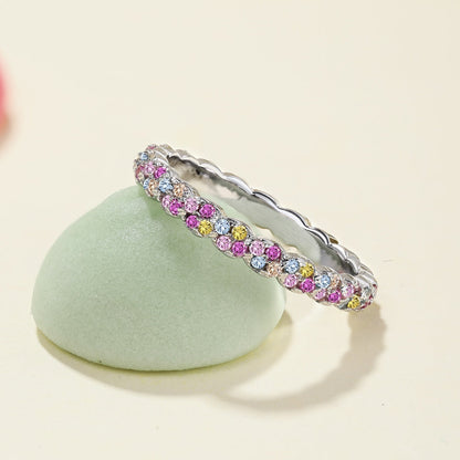 [Lumi Jewellery]Dainty Ebullient Round Cut Daily Ring