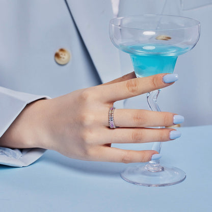 [Lumi Jewellery]Splashy Ornate Emerald Cut Cocktail Ring