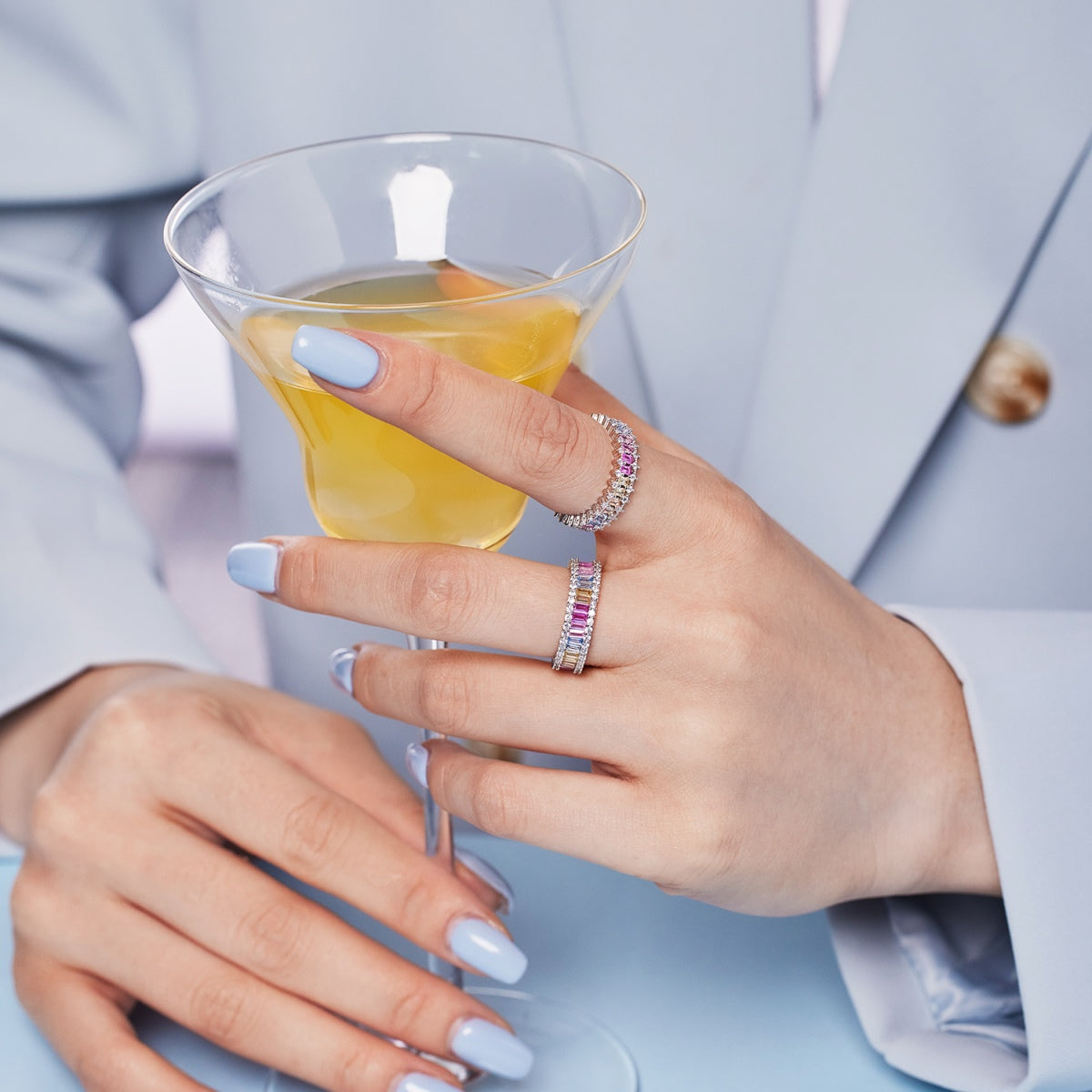 [Lumi Jewellery]Splashy Ornate Emerald Cut Cocktail Ring