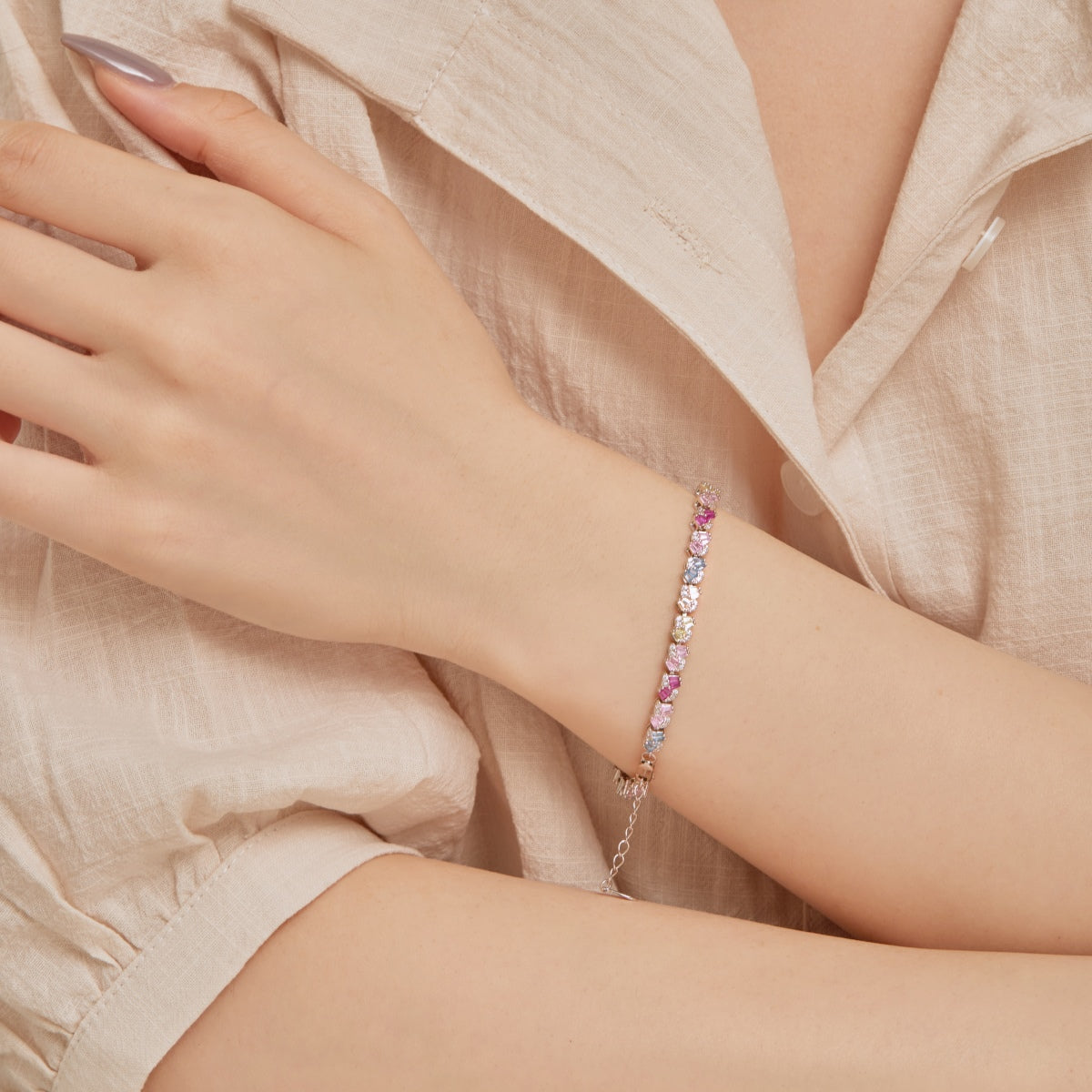 [Lumi Jewellery]Ornate Colorful Flower Shape Party Bracelet