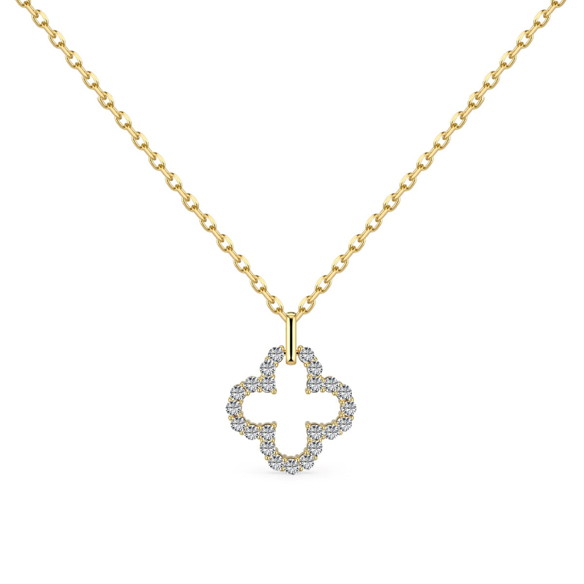 [Lumi Jewellery]Four-Leaf Clover Hollow Design Exquisite Necklace