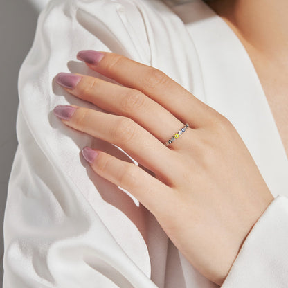 [Lumi Jewellery]Sparkling Vibrant Round Shape Daily Ring