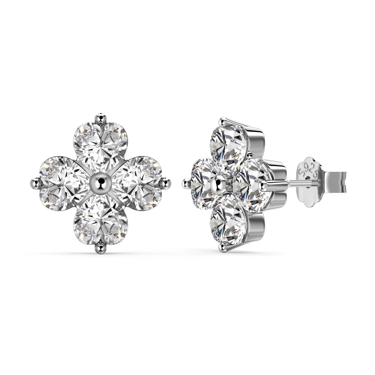 [Lumi Jewellery]Four-Leaf Clover Ball Earrings