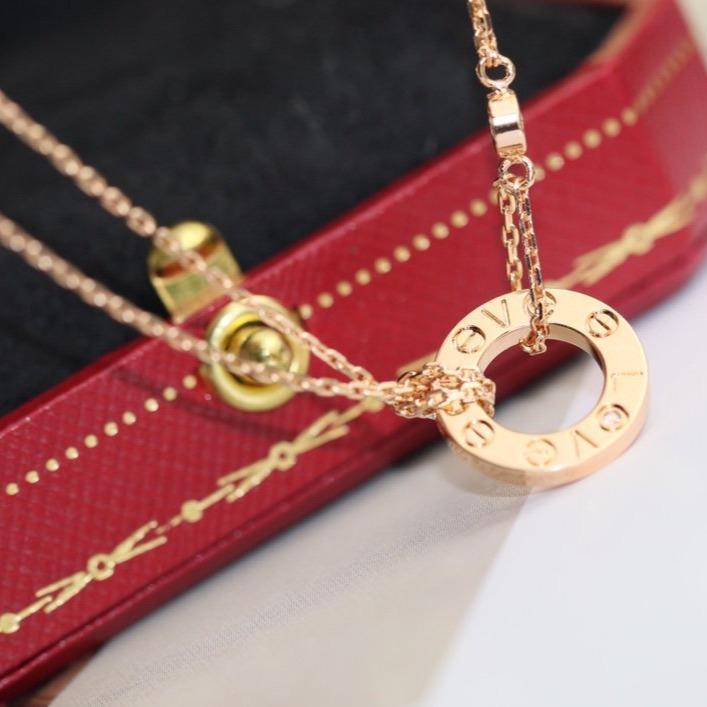 [Lumi Jewellery]LOVE NECKLACE ADJUSTABLE ROSE GOLD 2 DIAMOND
