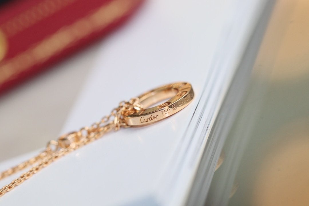 [Lumi Jewellery]LOVE NECKLACE ADJUSTABLE ROSE GOLD 2 DIAMOND