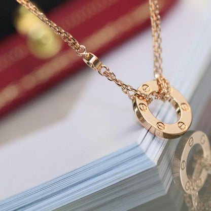 [Lumi Jewellery]LOVE NECKLACE ADJUSTABLE ROSE GOLD 2 DIAMOND